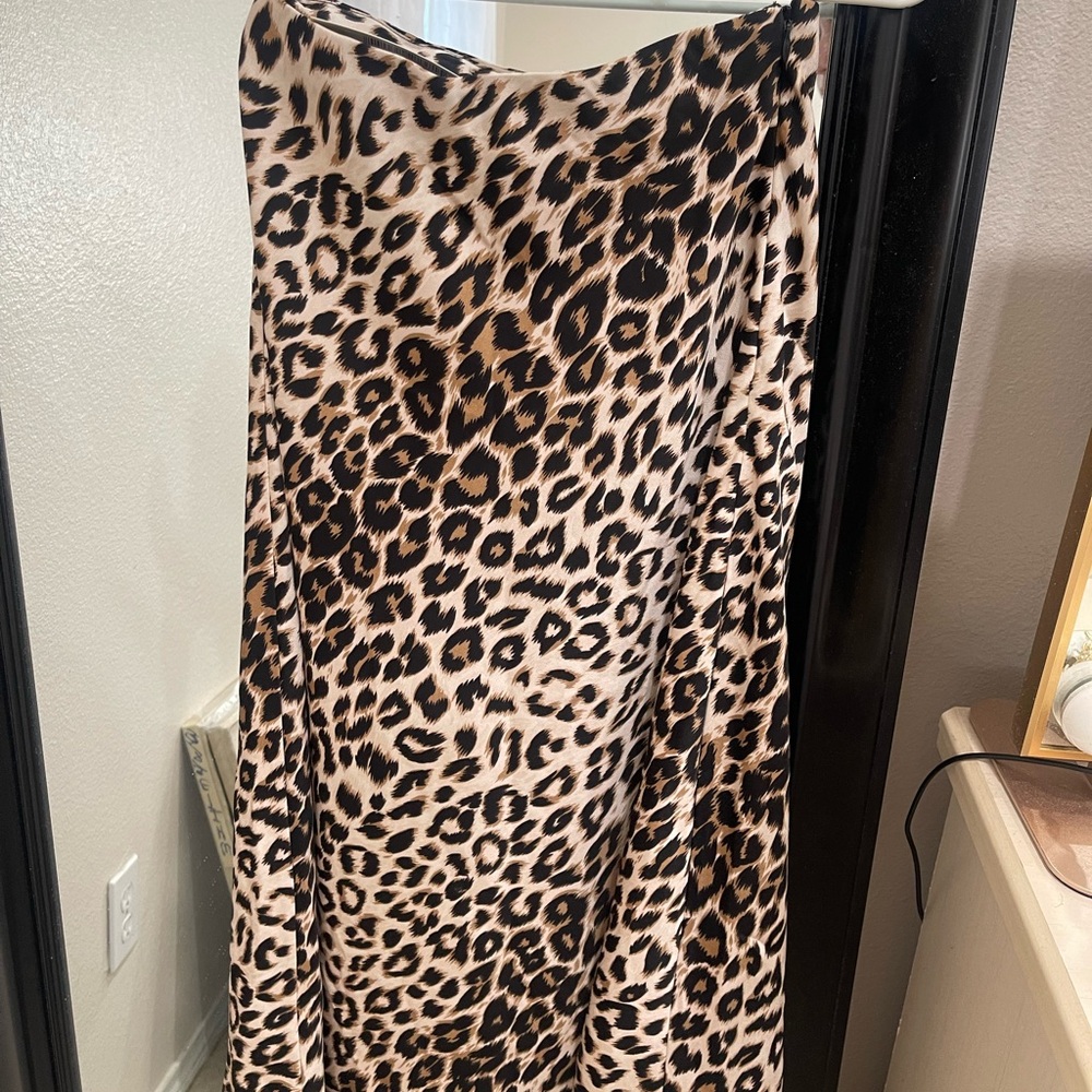 She + Sky Animal Print Midi Skirt